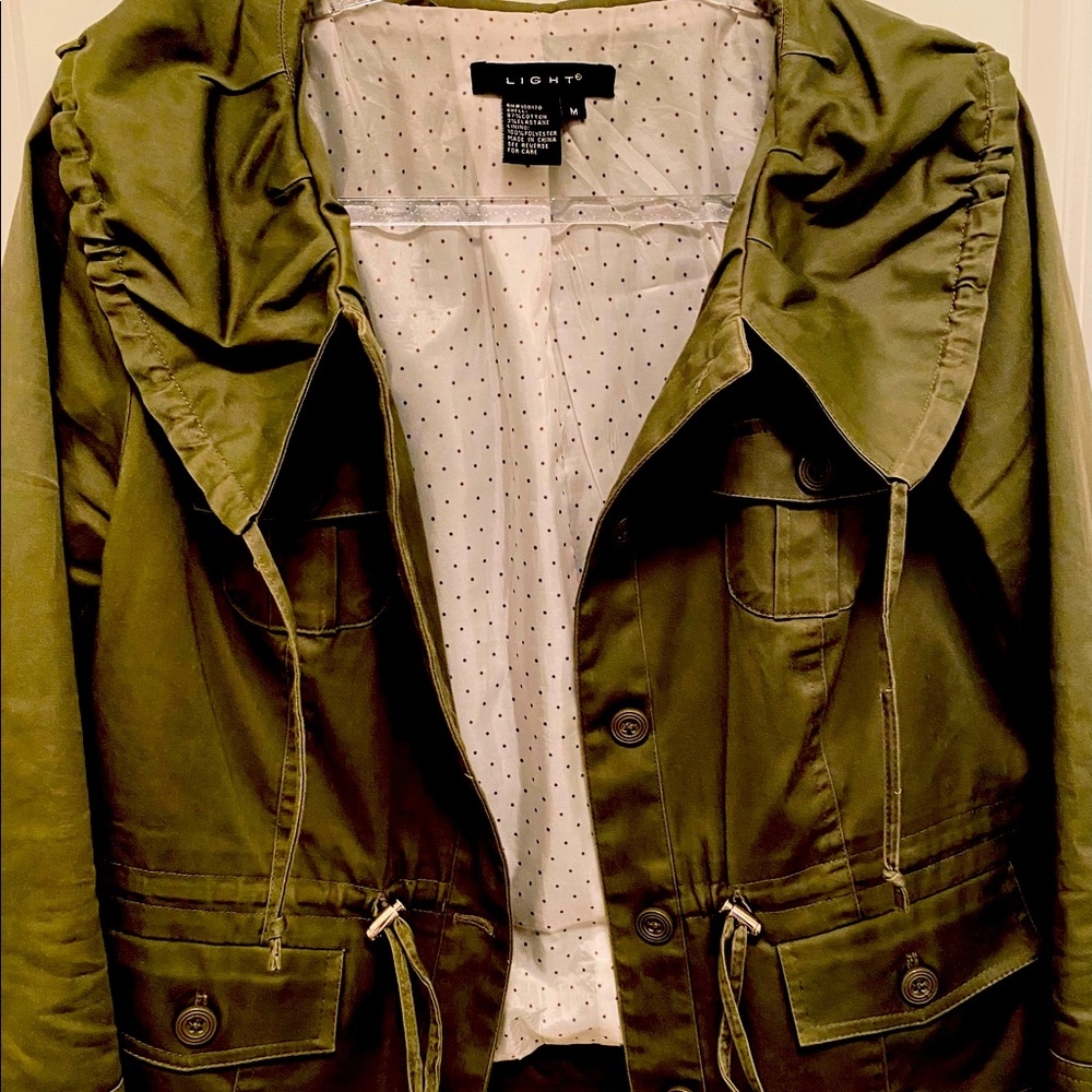 Olive green cropped jacket